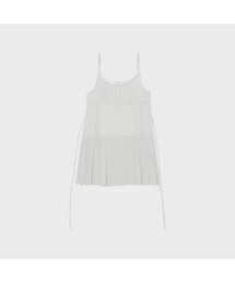 Pleated Chiffon Mini Dress (Light Gray)