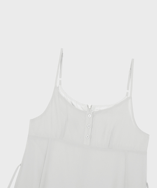 ALKI ALKA(アルキアルカ)の「Pleated Chiffon Mini Dress (Light Gray)(ワンピース・レディース・ホワイト・MEDIUM/SMALL/FREE)」の6枚目の写真
