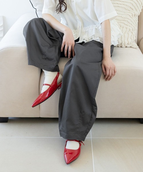 Dickies(ディッキーズ)の「<DICKIES/ディッキーズ>ダブルタックカーブパンツ(チノパンツ・レディース・ベージュ/オリーブ/ブラック/ダークグレー・FREE)」の3枚目の写真