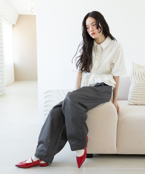 Dickies(ディッキーズ)の「<DICKIES/ディッキーズ>ダブルタックカーブパンツ(チノパンツ・レディース・ベージュ/オリーブ/ブラック/ダークグレー・FREE)」の10枚目の写真