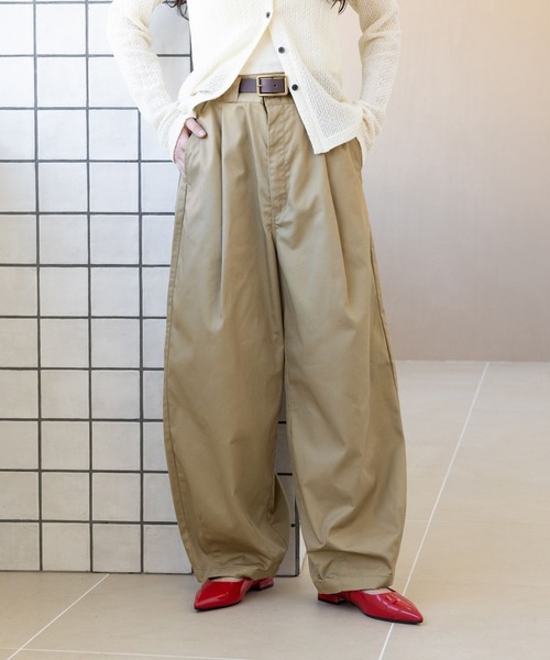 Dickies(ディッキーズ)の「<DICKIES/ディッキーズ>ダブルタックカーブパンツ(チノパンツ・レディース・ベージュ/オリーブ/ブラック/ダークグレー・FREE)」の16枚目の写真