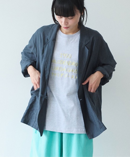 yuni（ユニ ）の「リネン混sheer oversized ジャケット（テーラード 