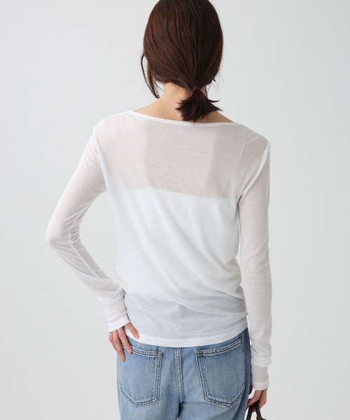 BABYLONE(バビロン)の「シアーフライスクルーネックプルオーバー/マシンウォッシャブル(Tシャツ/カットソー・レディース・ホワイト・フリー)」の4枚目の写真