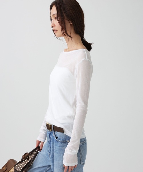 BABYLONE(バビロン)の「シアーフライスクルーネックプルオーバー/マシンウォッシャブル(Tシャツ/カットソー・レディース・ホワイト・フリー)」の3枚目の写真