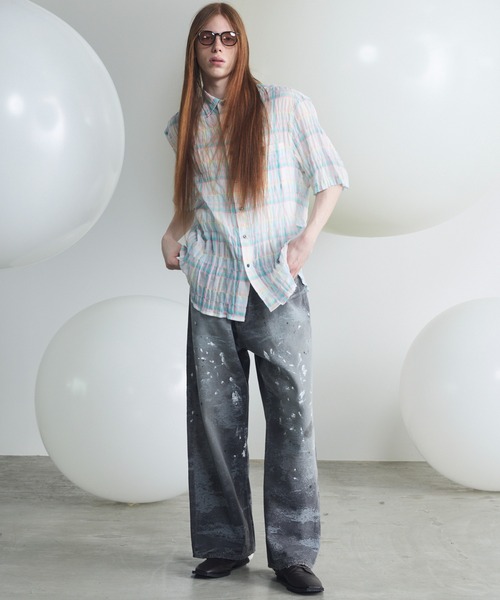 MAISON SPECIAL(メゾンスペシャル)の「《UNISEX》【Italian Dead Stock Fabric】Prime-Over Regular Collar Short Sleeve Shirt/【イタリアンデッドストックファブリック】プライムオーバーレギュラーカラーショートスリーブシャツ【MAISON SPECIAL/メゾンスペシャル】(シャツ/ブラウス・メンズ・ピンク/パープル/オレンジ/その他1/その他2/ブラック/グレー/チャコールグレー/ブルー・0/1/2)」の15枚目の写真