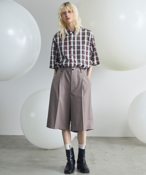 MAISON SPECIAL(メゾンスペシャル)の「《UNISEX》【Italian Dead Stock Fabric】Prime-Over Regular Collar Short Sleeve Shirt/【イタリアンデッドストックファブリック】プライムオーバーレギュラーカラーショートスリーブシャツ【MAISON SPECIAL/メゾンスペシャル】(シャツ/ブラウス・メンズ・ピンク/パープル/オレンジ/その他1/その他2/ブラック/グレー/チャコールグレー/ブルー・0/1/2)」の14枚目の写真