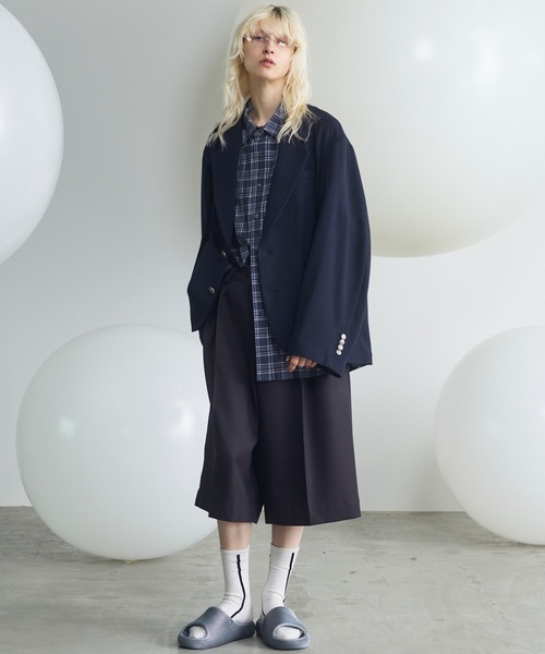 MAISON SPECIAL(メゾンスペシャル)の「《UNISEX》【Italian Dead Stock Fabric】Prime-Over Regular Collar Short Sleeve Shirt/【イタリアンデッドストックファブリック】プライムオーバーレギュラーカラーショートスリーブシャツ【MAISON SPECIAL/メゾンスペシャル】(シャツ/ブラウス・メンズ・ピンク/パープル/オレンジ/その他1/その他2/ブラック/グレー/チャコールグレー/ブルー・0/1/2)」の10枚目の写真