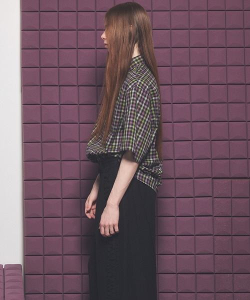 MAISON SPECIAL(メゾンスペシャル)の「《UNISEX》【Italian Dead Stock Fabric】Prime-Over Regular Collar Short Sleeve Shirt/【イタリアンデッドストックファブリック】プライムオーバーレギュラーカラーショートスリーブシャツ【MAISON SPECIAL/メゾンスペシャル】(シャツ/ブラウス・メンズ・ピンク/パープル/オレンジ/その他1/その他2/ブラック/グレー/チャコールグレー/ブルー・0/1/2)」の17枚目の写真