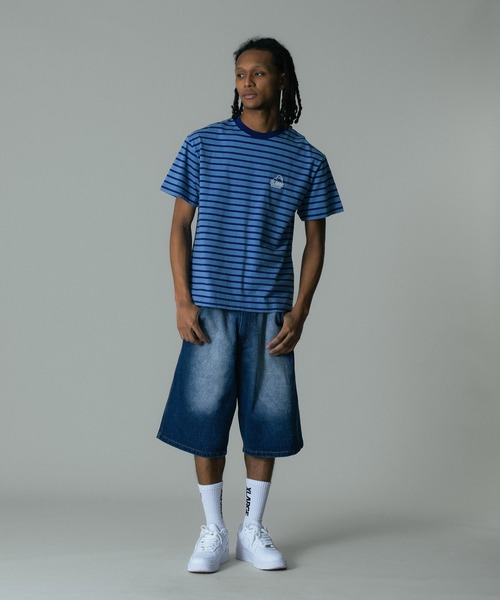 XLARGE(エクストララージ)の「SLANTED OG STRIPE S/S TEE(Tシャツ/カットソー・メンズ・ブルー/グリーン/ブラック・S/M/L/XL)」の7枚目の写真