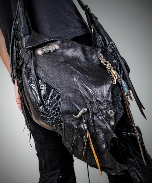14th Addiction(フォーティーンスアディクション)の「14th Addiction/フォーティーンスアディクション/Gipsy Croc(ショルダーバッグ・メンズ・ブラック・F)」の8枚目の写真