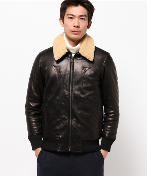 OUTLET(アウトレット)の「【WHO'S WHO gallery】GGレザーフライトJKT(その他アウター・メンズ・ブラック・LARGE/MEDIUM)」の2枚目の写真