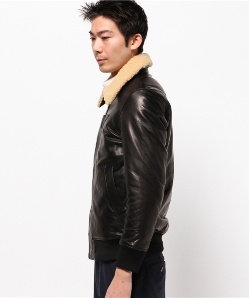 OUTLET(アウトレット)の「【WHO'S WHO gallery】GGレザーフライトJKT(その他アウター・メンズ・ブラック・LARGE/MEDIUM)」の3枚目の写真