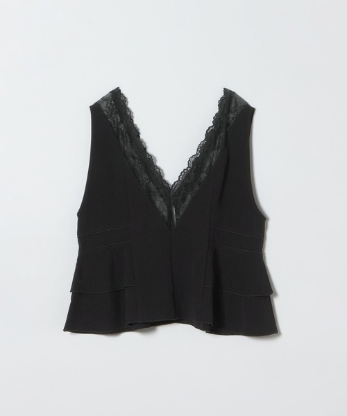 JEANASIS(ジーナシス)の「レーストリミングVベスト/666288(ベスト・レディース・ブラック/オフホワイト/ブラウン・FREE)」の4枚目の写真