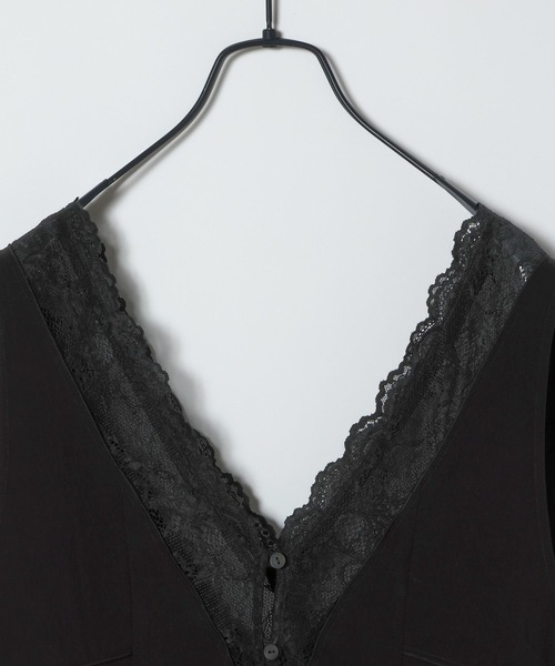 JEANASIS(ジーナシス)の「レーストリミングVベスト/666288(ベスト・レディース・ブラック/オフホワイト/ブラウン・FREE)」の5枚目の写真