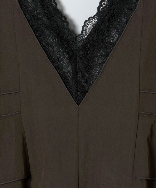 JEANASIS(ジーナシス)の「レーストリミングVベスト/666288(ベスト・レディース・ブラック/オフホワイト/ブラウン・FREE)」の12枚目の写真