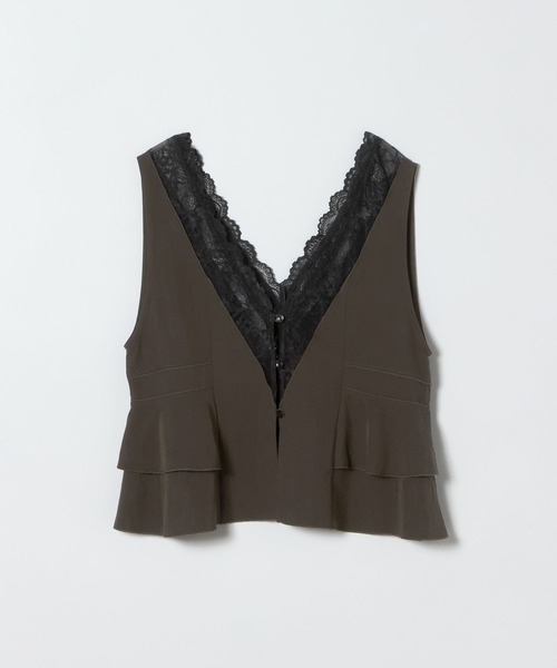 JEANASIS(ジーナシス)の「レーストリミングVベスト/666288(ベスト・レディース・ブラック/オフホワイト/ブラウン・FREE)」の15枚目の写真