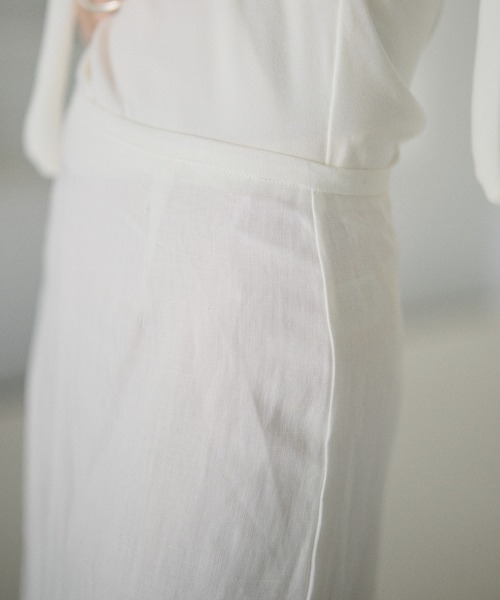 LAULEN（ローレン）の「nuance floral linen blend skirt /ニュアンスフラワーリネンブレンドロングスカート（スカート・レディース・ホワイト/ベージュ・M/S）」の15枚目の写真