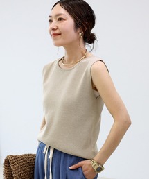 2WAYネックスリーブレスニットプルオーバー