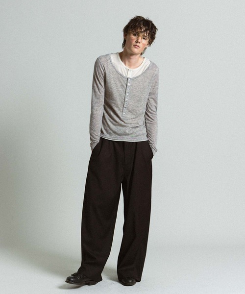 Elanque(エランク)の「ensemble henley L/S / アンサンブルヘンリーネックロンT(Tシャツ/カットソー・メンズ・ネイビー/グレー・MEDIUM/LARGE)」の14枚目の写真