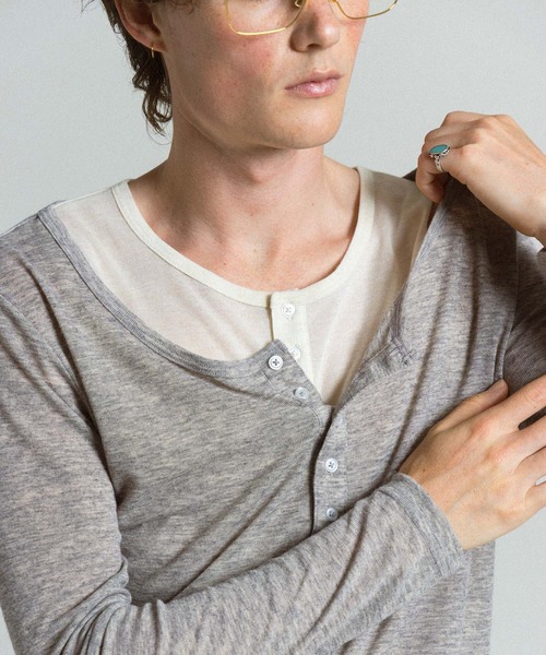 Elanque(エランク)の「ensemble henley L/S / アンサンブルヘンリーネックロンT(Tシャツ/カットソー・メンズ・ネイビー/グレー・MEDIUM/LARGE)」の11枚目の写真