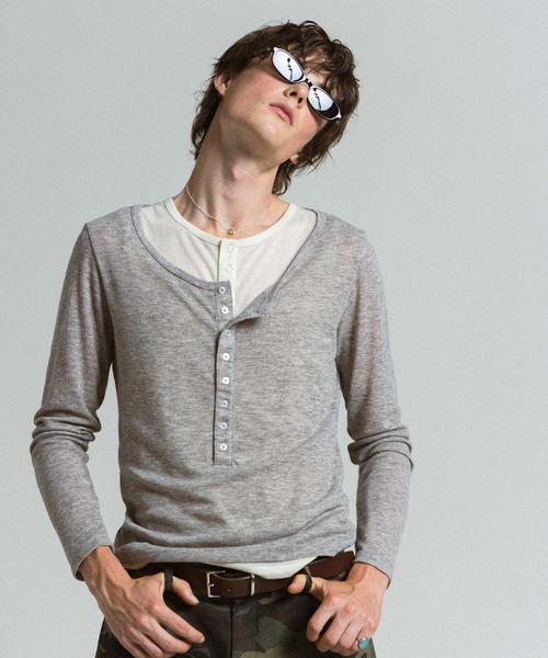 Elanque(エランク)の「ensemble henley L/S / アンサンブルヘンリーネックロンT(Tシャツ/カットソー・メンズ・ネイビー/グレー・MEDIUM/LARGE)」の20枚目の写真