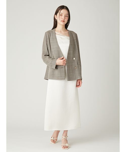 FRAY I.D(フレイアイディー)の「サテンキャミアシメワンピース(ワンピース・レディース・アイボリー/その他/モカ・0/1)」の6枚目の写真