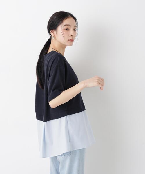 NANO universe(ナノユニバース)の「異素材ペプラムカットソー(Tシャツ/カットソー・レディース・ライトベージュ/チャコール/ネイビー・FREE)」の20枚目の写真