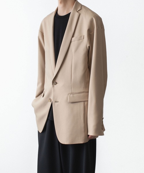 ato(アトウ)の「2 BUTTON NEW RECYCLE POLYESTER JACKET(テーラードジャケット・メンズ・ベージュ/ブラック/トップグレー・44/48/46)」の5枚目の写真