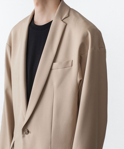 ato(アトウ)の「2 BUTTON NEW RECYCLE POLYESTER JACKET(テーラードジャケット・メンズ・ベージュ/ブラック/トップグレー・44/48/46)」の9枚目の写真