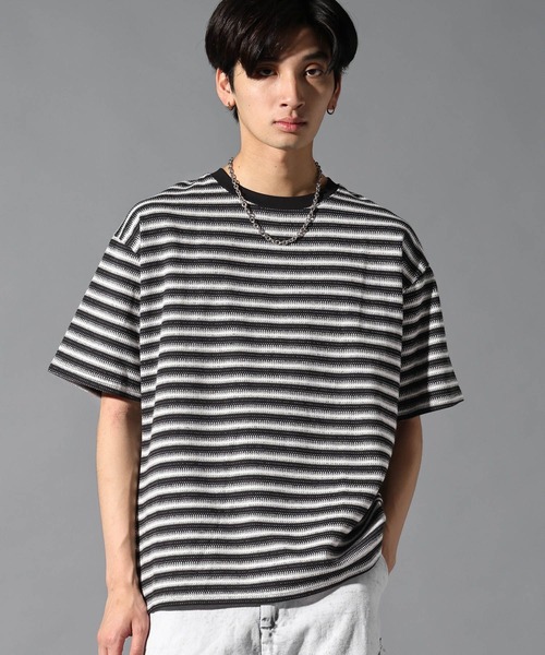 LAND MUSEUM（ランドミュージアム）の「LAND MUSEUM／ベーシックボーダーＴ（Tシャツ/カットソー・メンズ・アイボリー/ブラック・FREE）」の6枚目の写真