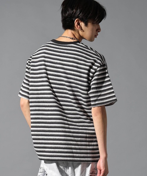 LAND MUSEUM（ランドミュージアム）の「LAND MUSEUM／ベーシックボーダーＴ（Tシャツ/カットソー・メンズ・アイボリー/ブラック・FREE）」の7枚目の写真