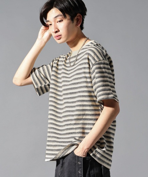 LAND MUSEUM（ランドミュージアム）の「LAND MUSEUM／ベーシックボーダーＴ（Tシャツ/カットソー・メンズ・アイボリー/ブラック・FREE）」の12枚目の写真