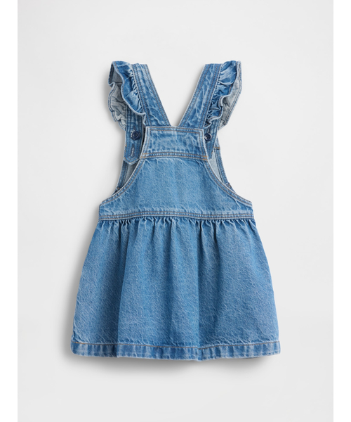 GAP（ギャップ）の「くまさん ポケット デニム サロペットスカート (幼児・ベビー)（ジャンパースカート・キッズ・インディゴブルー・80ｃｍ/90cm/100cm/70cm/95cm/105cm/110cm）」の3枚目の写真