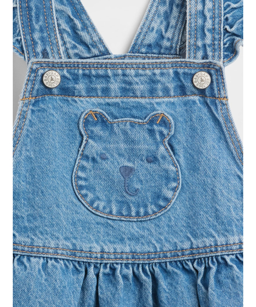 GAP（ギャップ）の「くまさん ポケット デニム サロペットスカート (幼児・ベビー)（ジャンパースカート・キッズ・インディゴブルー・80ｃｍ/90cm/100cm/70cm/95cm/105cm/110cm）」の4枚目の写真