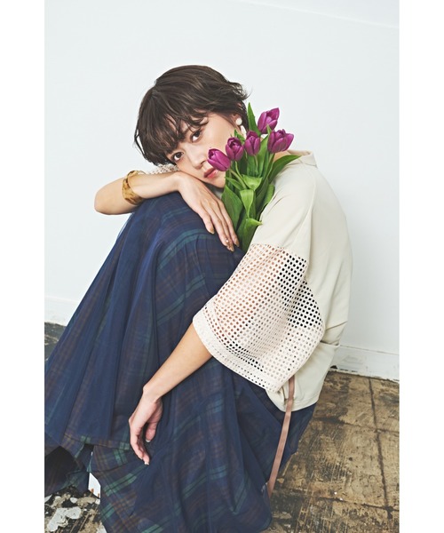 maarook(マルーク)の「2wayチュールロングスカート(スカート・レディース・ネイビー/ベージュ・F)」の9枚目の写真
