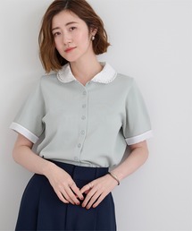 レイヤード襟ポロニット
