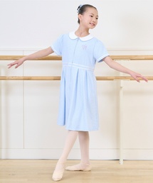 セール】【バレエ】前開き ギンガムチェック ワンピース（ワンピース
