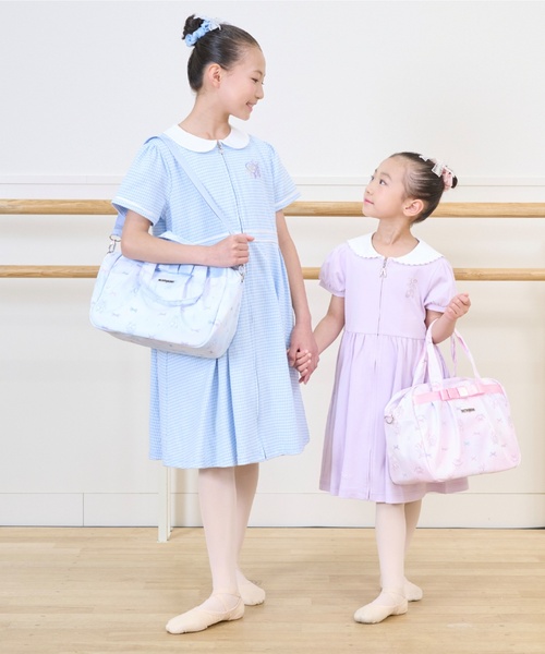 mezzo piano（メゾピアノ）の「【バレエ】前開き　セーラー衿　ワンピース【接触冷感】（ワンピース・キッズ・ライラック/サックスブルー・130cm/120cm/140cm）」の3枚目の写真