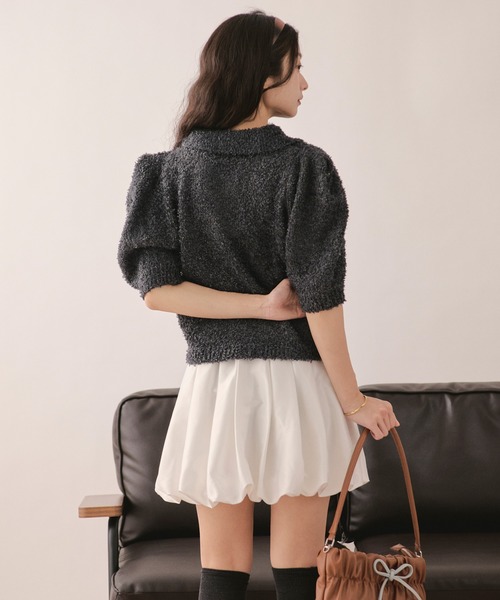 loin nuit（ロワンニュイ）の「puff sleeve color knit / パフスリーブカラーニット（ニット/セーター・レディース・チャコールグレー/ブルー/レッド・FREE）」の20枚目の写真