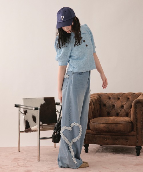 loin nuit（ロワンニュイ）の「puff sleeve color knit / パフスリーブカラーニット（ニット/セーター・レディース・チャコールグレー/ブルー/レッド・FREE）」の11枚目の写真