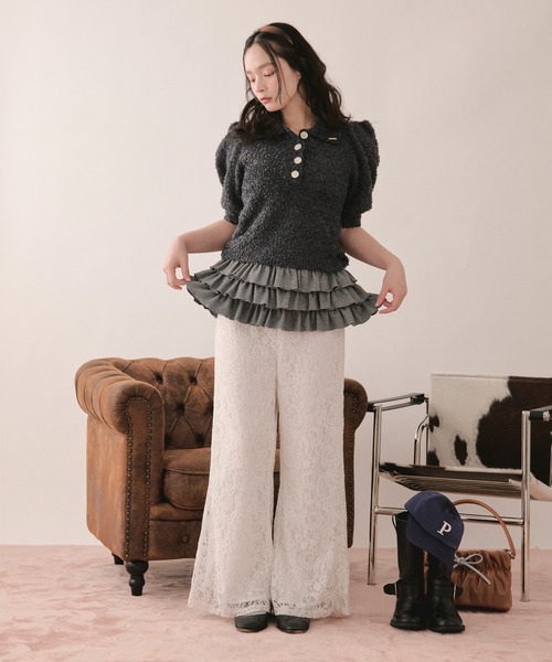 loin nuit（ロワンニュイ）の「puff sleeve color knit / パフスリーブカラーニット（ニット/セーター・レディース・チャコールグレー/ブルー/レッド・FREE）」の22枚目の写真
