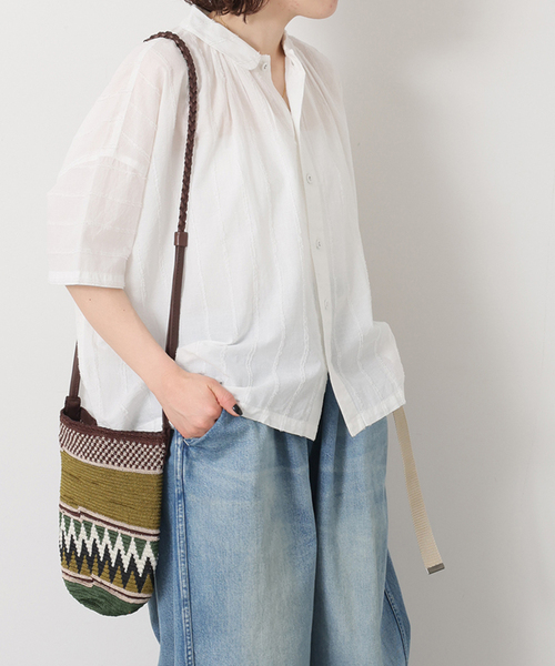 JOURNAL STANDARD LUXE（ジャーナルスタンダード　ラックス）の「ドビーストライプ ギャザーシャツ（シャツ/ブラウス・レディース・ブラック/ホワイト・FREE）」の19枚目の写真