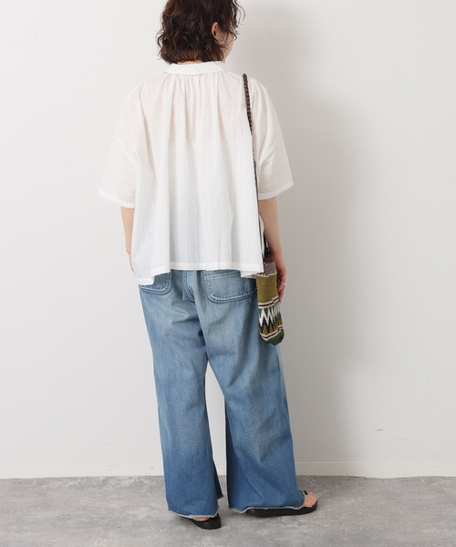 JOURNAL STANDARD LUXE（ジャーナルスタンダード　ラックス）の「ドビーストライプ ギャザーシャツ（シャツ/ブラウス・レディース・ブラック/ホワイト・FREE）」の17枚目の写真