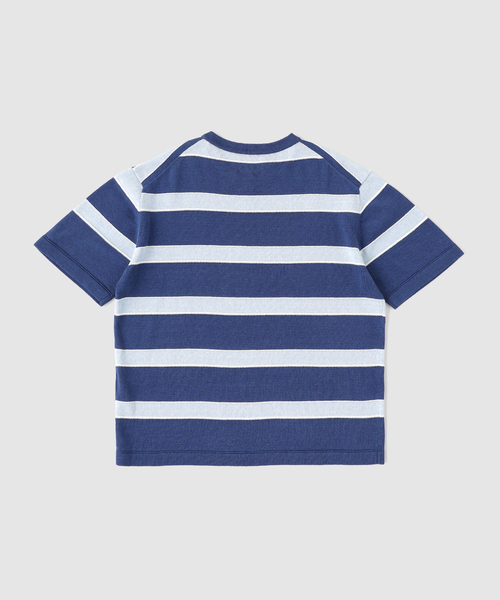 EDIFICE(エディフィス)の「《EDIFICE by PIPPIOLINO》ボーダー ニット Tシャツ(Tシャツ/カットソー・メンズ・ブルー/グリーン・LARGE/MEDIUM)」の6枚目の写真
