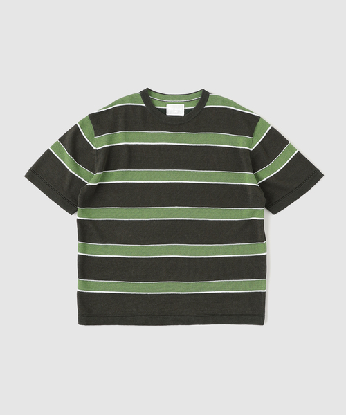 EDIFICE(エディフィス)の「《EDIFICE by PIPPIOLINO》ボーダー ニット Tシャツ(Tシャツ/カットソー・メンズ・ブルー/グリーン・LARGE/MEDIUM)」の8枚目の写真