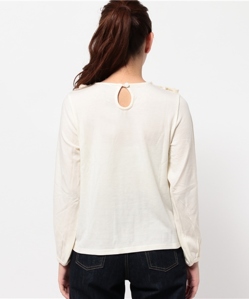 OUTLET(アウトレット)の「【mystic】衿フリルニットソー(Tシャツ/カットソー・レディース・キャメル/オフホワイト/ブラック・FREE)」の6枚目の写真