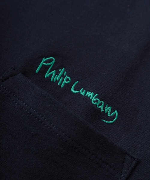 Philip Lumbang(フィリップランバン)の「【75】【Philip Lumbang/フィリップ・ランバン】 ブランドロゴ刺繍 ミニ裏毛 ポケット クルーネック Tシャツ ユニセックス【セットアップ可能】(Tシャツ/カットソー・メンズ・ブラック/ホワイト/ネイビー/グレー・M/XL/L)」の6枚目の写真