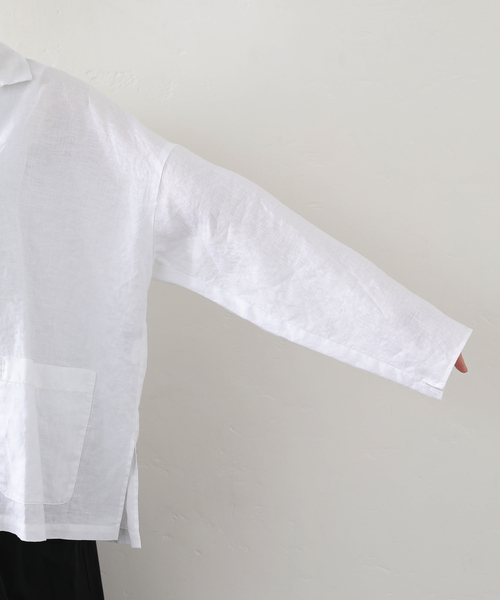 JOURNAL STANDARD LUXE(ジャーナルスタンダード ラックス)の「《追加》リネンワッシャー スキッパーシャツ(シャツ/ブラウス・レディース・ブラック/ホワイト・FREE)」の19枚目の写真