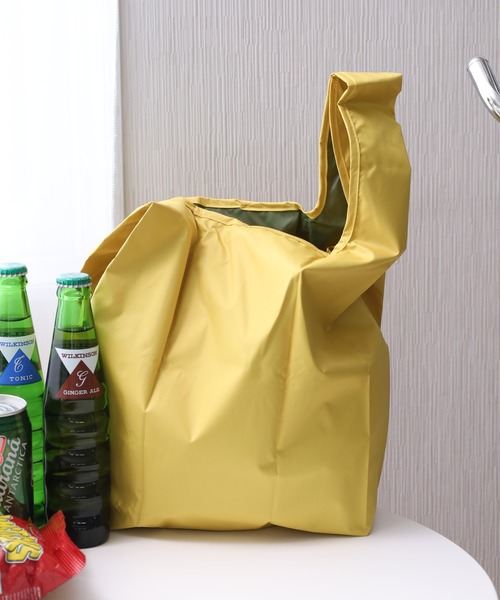 392 plusm(サンキューニプリュスエム)の「392plusm PU ECO BAG_S サンキューニ プリュスエム ピーユー エコバッグ エス ムジ(エコバッグ/サブバッグ・レディース・ブルー/ブラック/イエロー/レッド・ONE)」の3枚目の写真