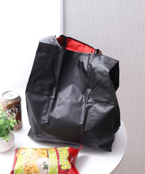 392 plusm(サンキューニプリュスエム)の「392plusm PU ECO BAG_S サンキューニ プリュスエム ピーユー エコバッグ エス ムジ(エコバッグ/サブバッグ・レディース・ブルー/ブラック/イエロー/レッド・ONE)」の5枚目の写真